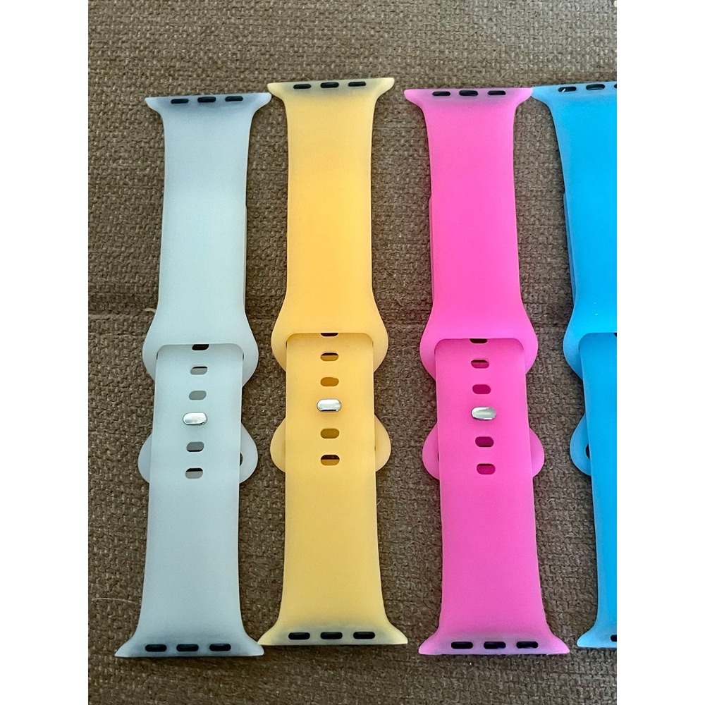 Set of 5 Silicone Sport Bands for Apple Watch Multi Color Straps 38/40/41mm - Picture 3 of 4
